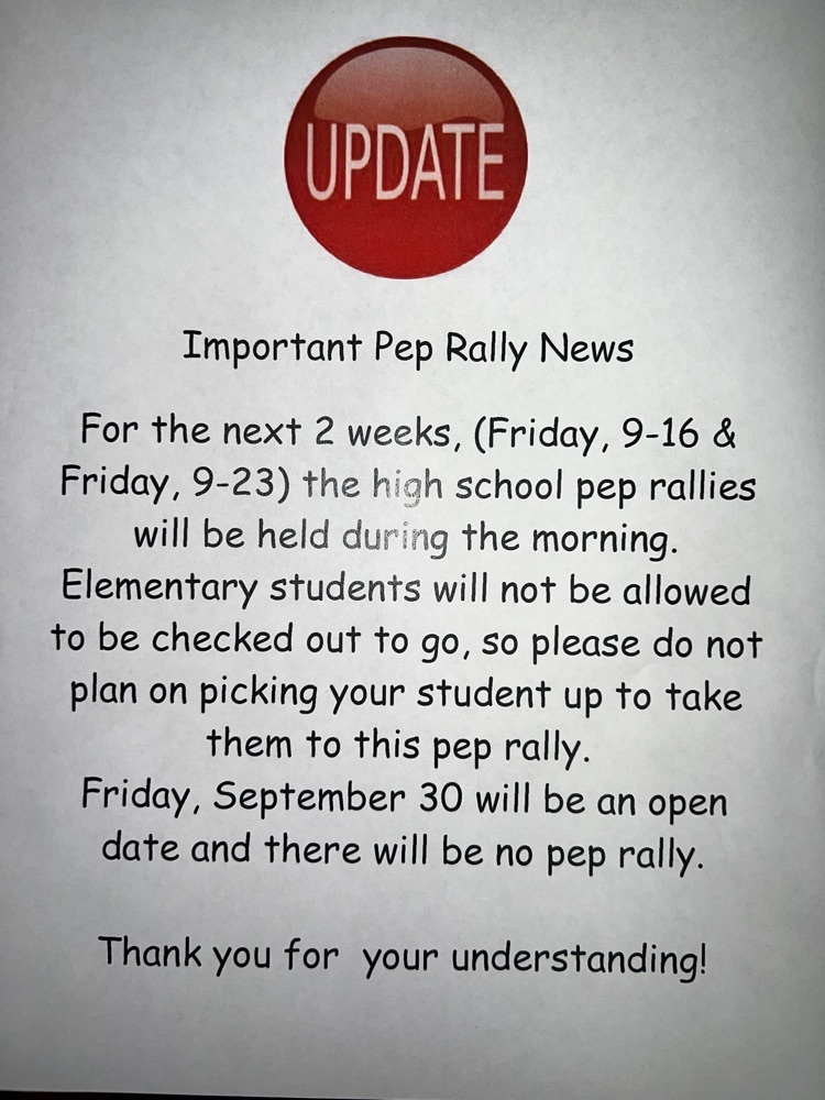 Important Pep Rally Information