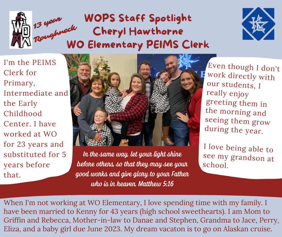WOPS Staff Spotlight - Cheryl Hawthorne